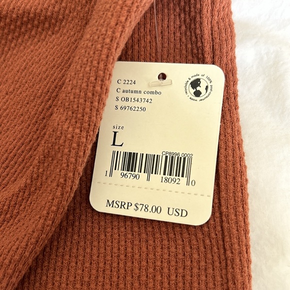 NWT Free People We The Free Mikah Layering Cuff Thermal in Autumn combo - Picture 6 of 7